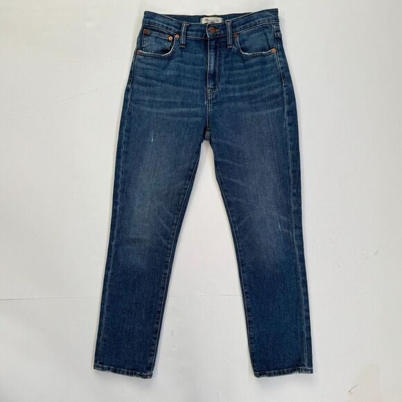 Madewell The High Rise Slim Crop Boyjean Denim Jeans in Medium Wash Womens 25 - Picture 2 of 12